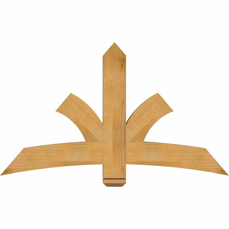 Ekena Millwork Davenport Rough Sawn Timber Gable Bracket, Western Red Cedar, 60"W x 35"H x 4"D x 6"F, 14/12 Pitch GBW060X35X0406DAV00RWR